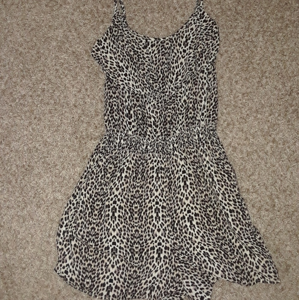 Animal print rayon romper